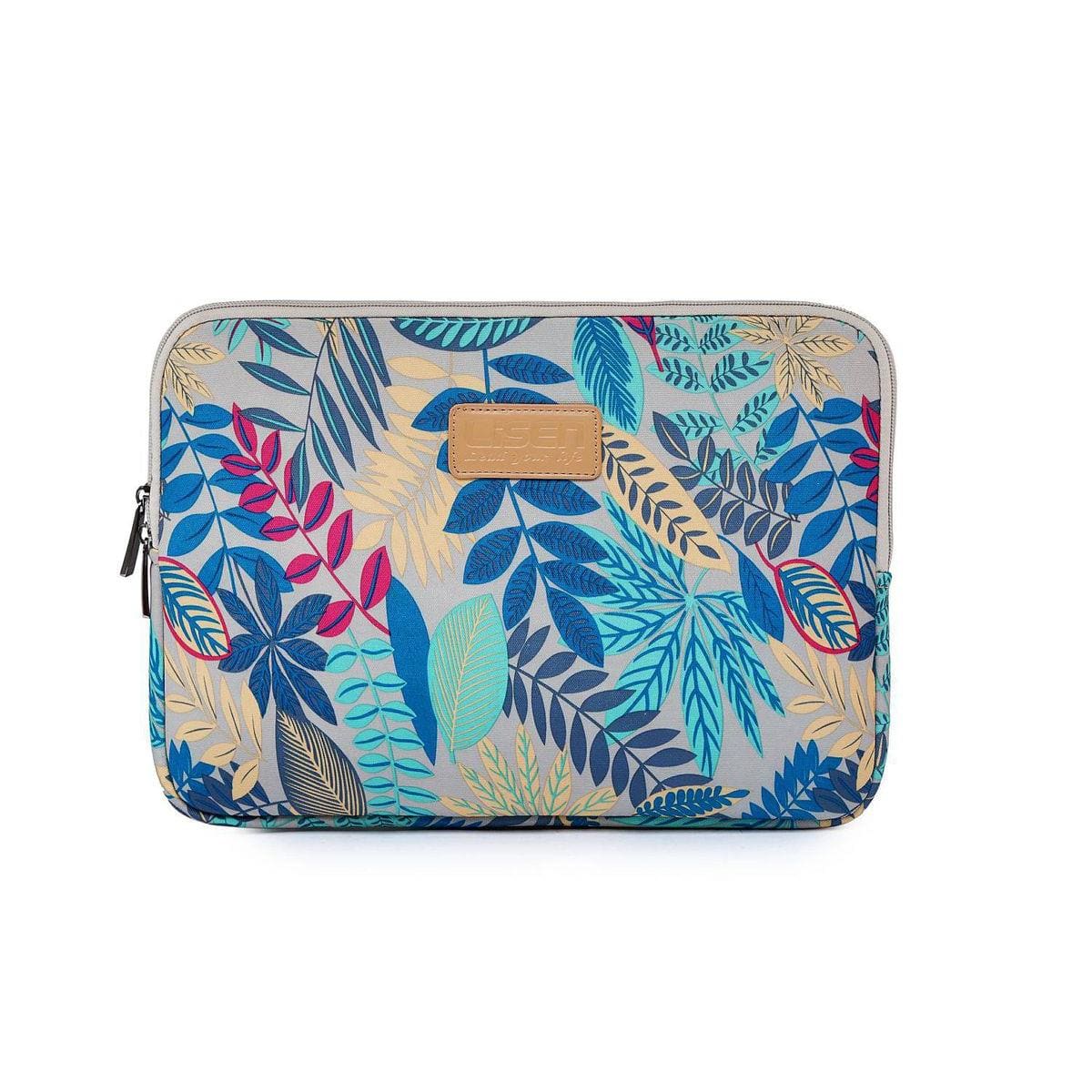 Tuff-Luv Lisen Botanical Forest 14-inch Canvas Notebook Sleeve Case - Blue LEAFBLU14 - Image 2