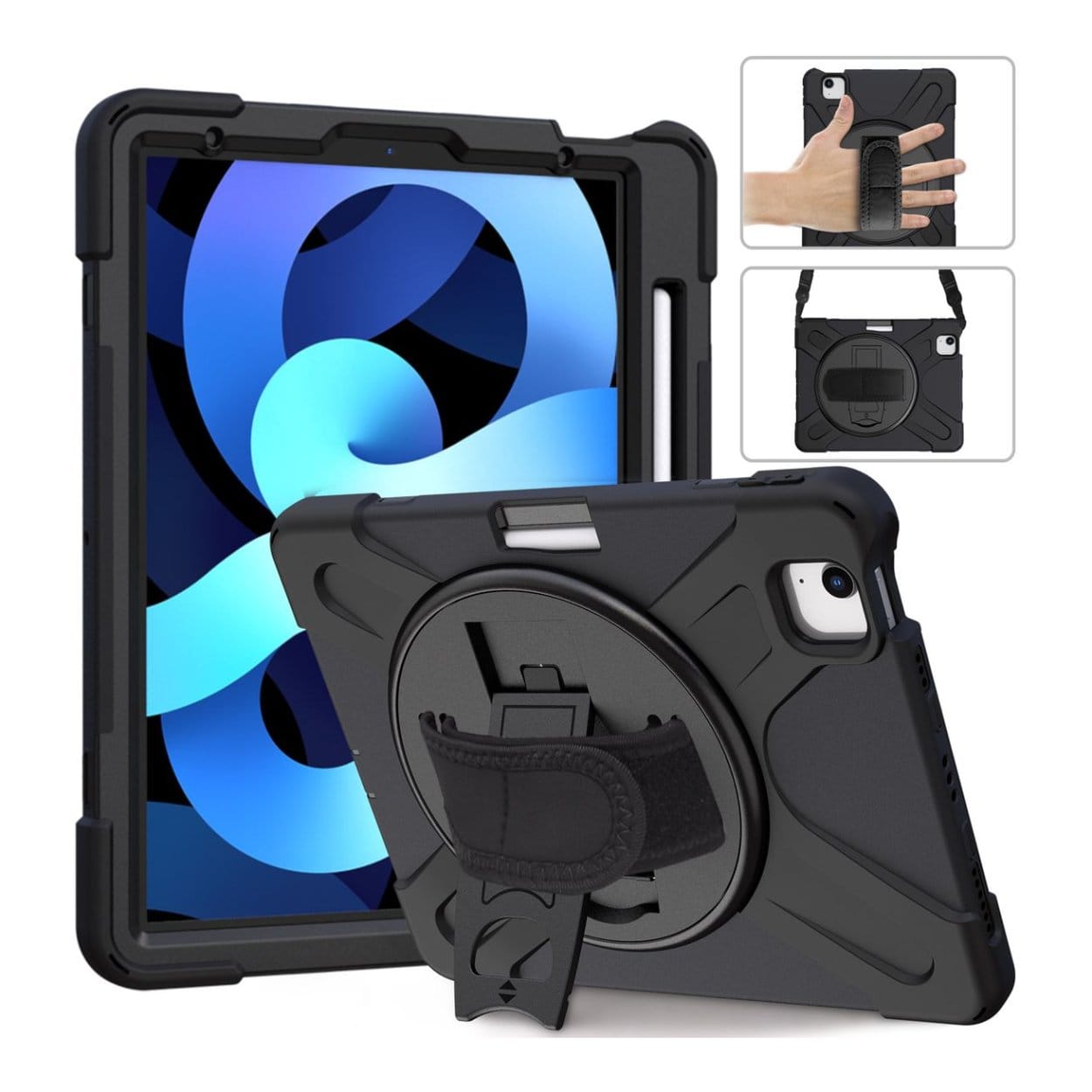 Tuff-Luv 10.6-inch Armour Jack Rugged Case with Arm and Handstrap for Lenovo Tab M10 Plus 3rd Gen Black MF2385 - Image 3