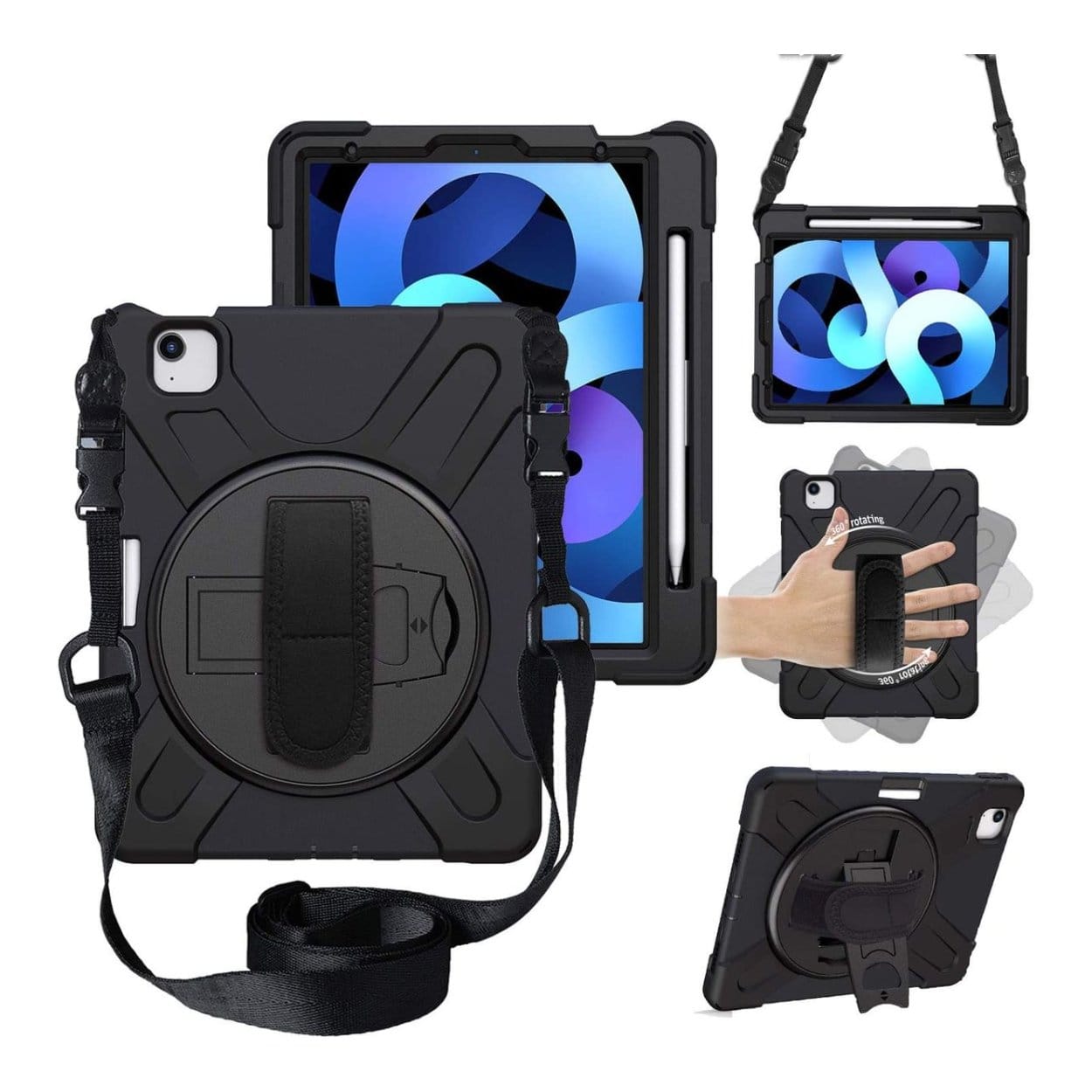 Tuff-Luv 10.6-inch Armour Jack Rugged Case with Arm and Handstrap for Lenovo Tab M10 Plus 3rd Gen Black MF2385 - Image 2