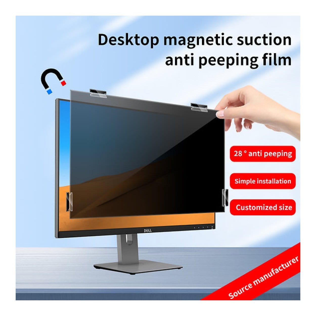 Tuff-Luv 24-inch Magnetic Privacy Screen Filter for Monitor MF3969 - Image 2