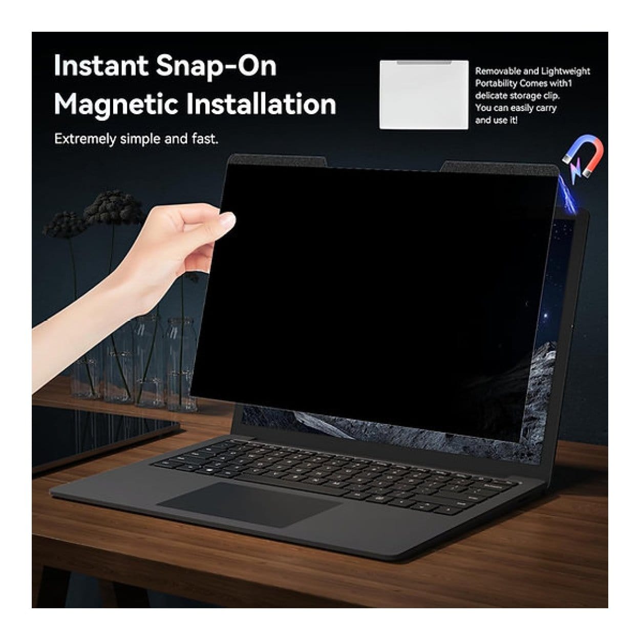 Tuff-Luv 14-inch Magnetic Notebook Privacy Screen Filter MF3984 - Image 3