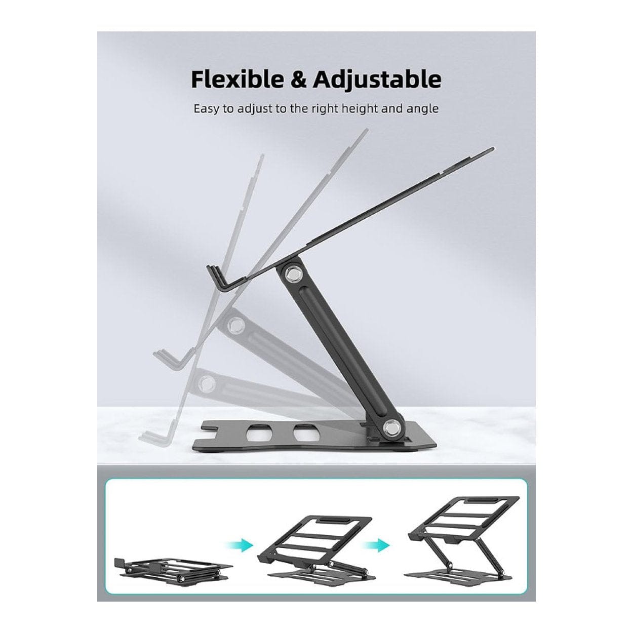 Tuff-Luv MF4177 13-17-inch Ergonomic Notebook Riser and Cooling Stand Black - Image 4