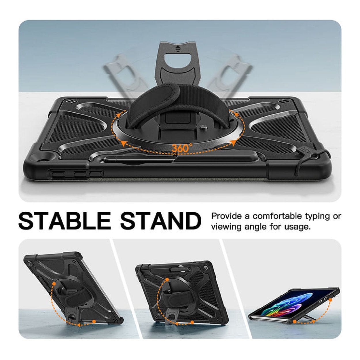 Tuff-Luv Armour Jack Rugged Case with Shoulder Strap and Stand for Microsoft Surface Pro Black MF4180 - Image 2