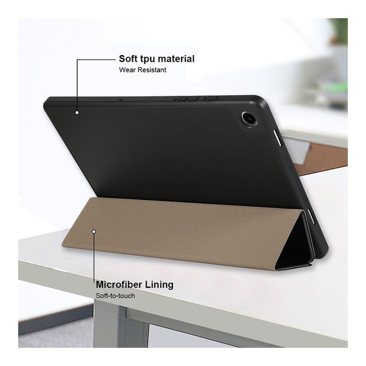 Tuff-Luv Essentials Folio Case with Pen Slot For Galaxy Tab A11 SM-X133/X135 Black MF4214 - Image 2