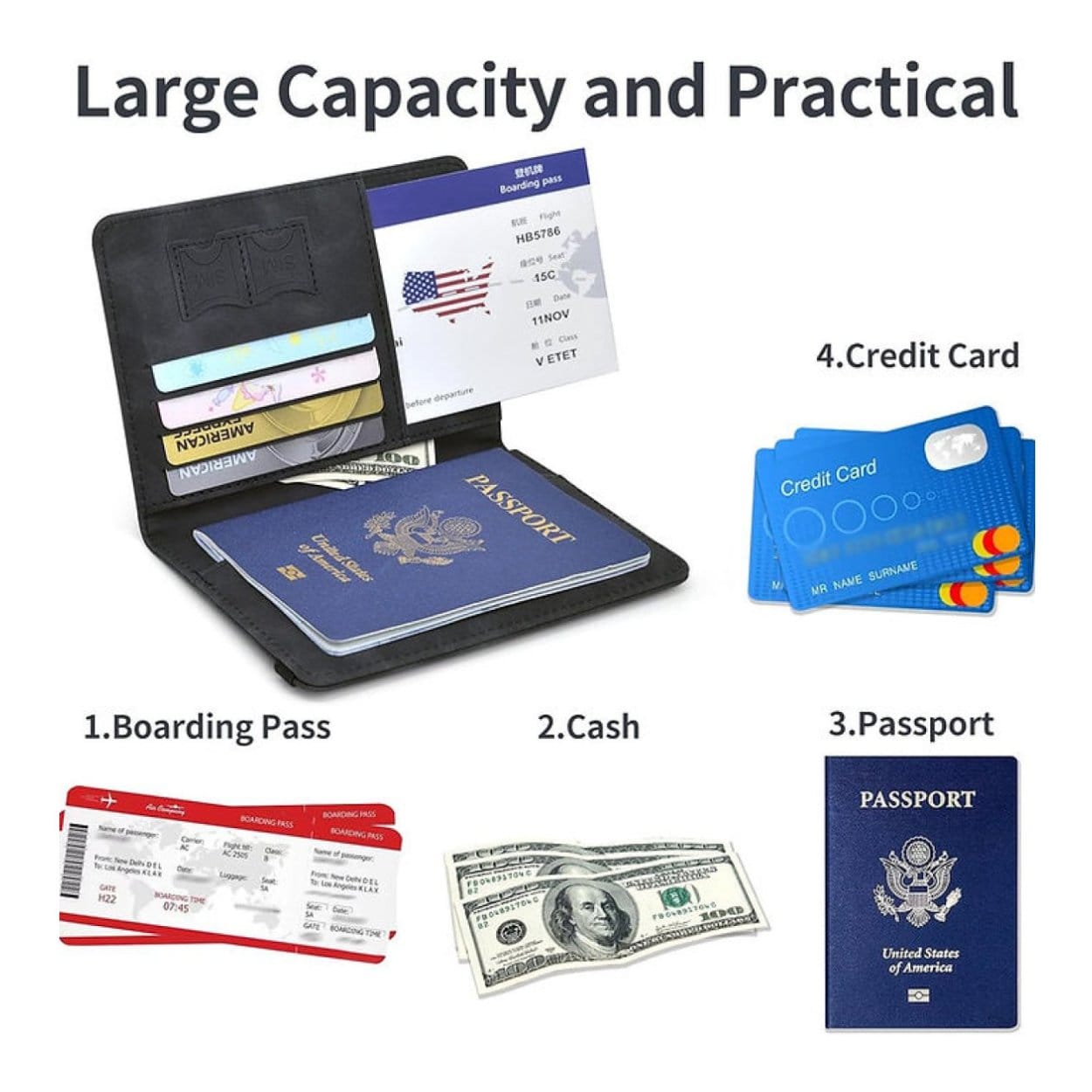 Tuff-Luv RFID Passport Holder and Luggage Tag Set Black MF4281 - Image 5