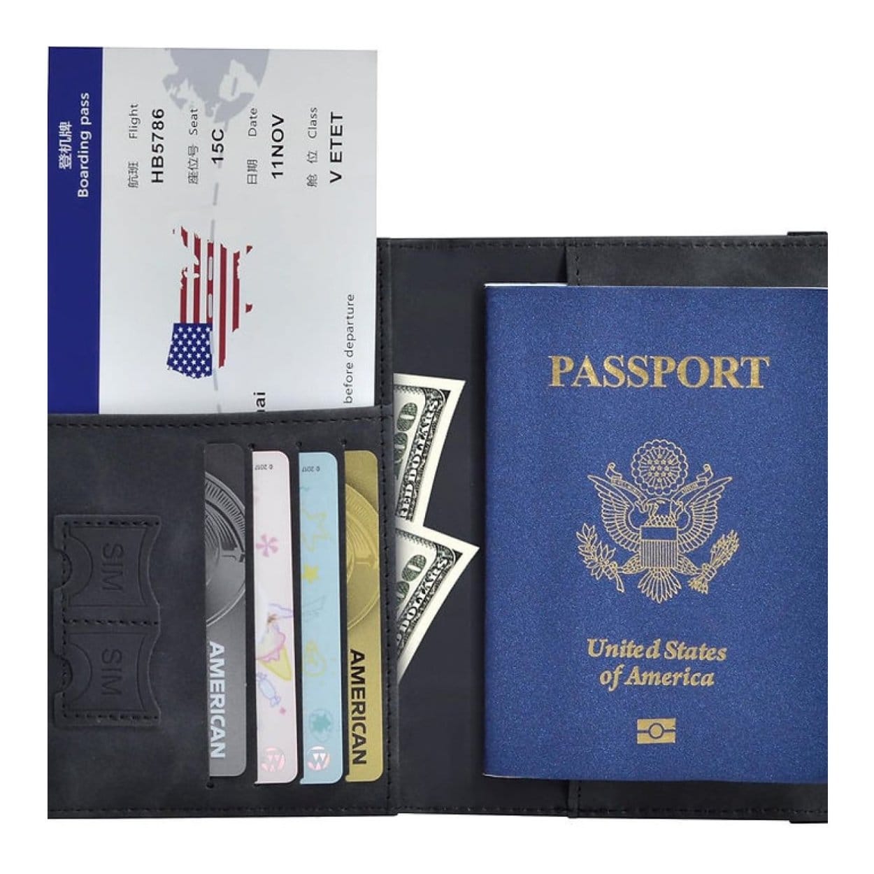 Tuff-Luv RFID Passport Holder and Luggage Tag Set Black MF4281 - Image 3