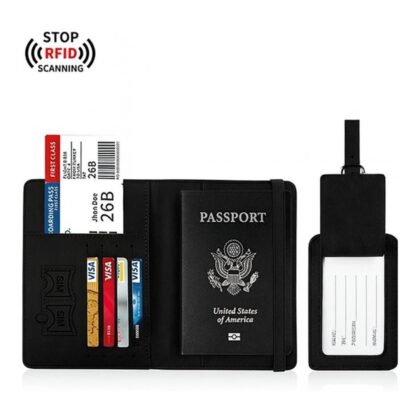 Tuff-Luv RFID Passport Holder and Luggage Tag Set Black MF4281