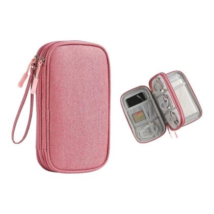 Tuff-Luv Essential Waterproof Travel Charger/PowerBank and Cable Organizer Pink MF4305