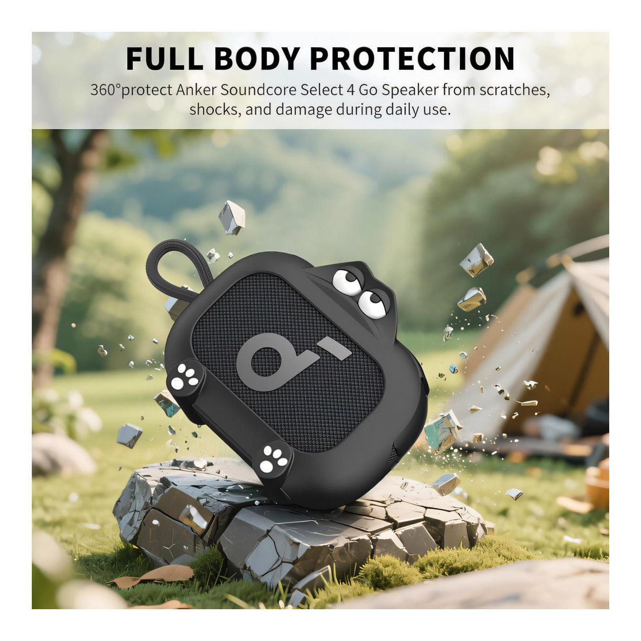 Tuff-Luv Kids Silicone Protective Cover for Anker Soundcore Select 4 Go Speaker - Black MF4496 - Image 2