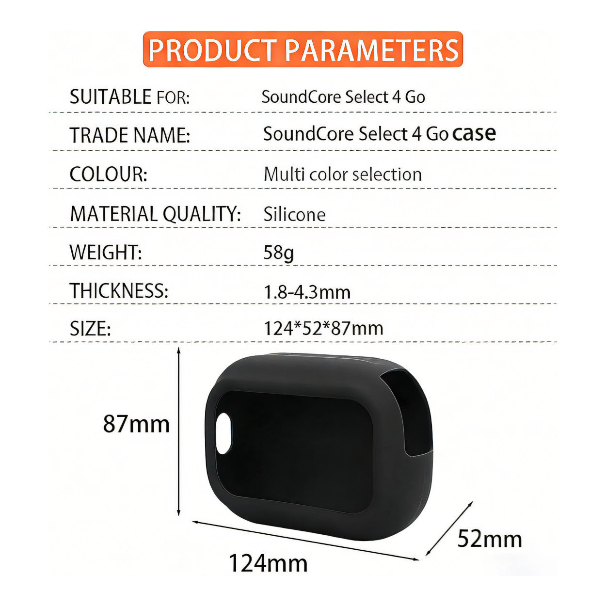 Tuff-Luv Silicone Protective Cover for Anker Soundcore Select 4 Go Speaker MF4497 - Image 5