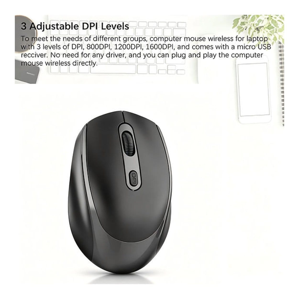 Tuff-Luv Rechargeable Bluetooth Mouse Black MF4537 - Image 4