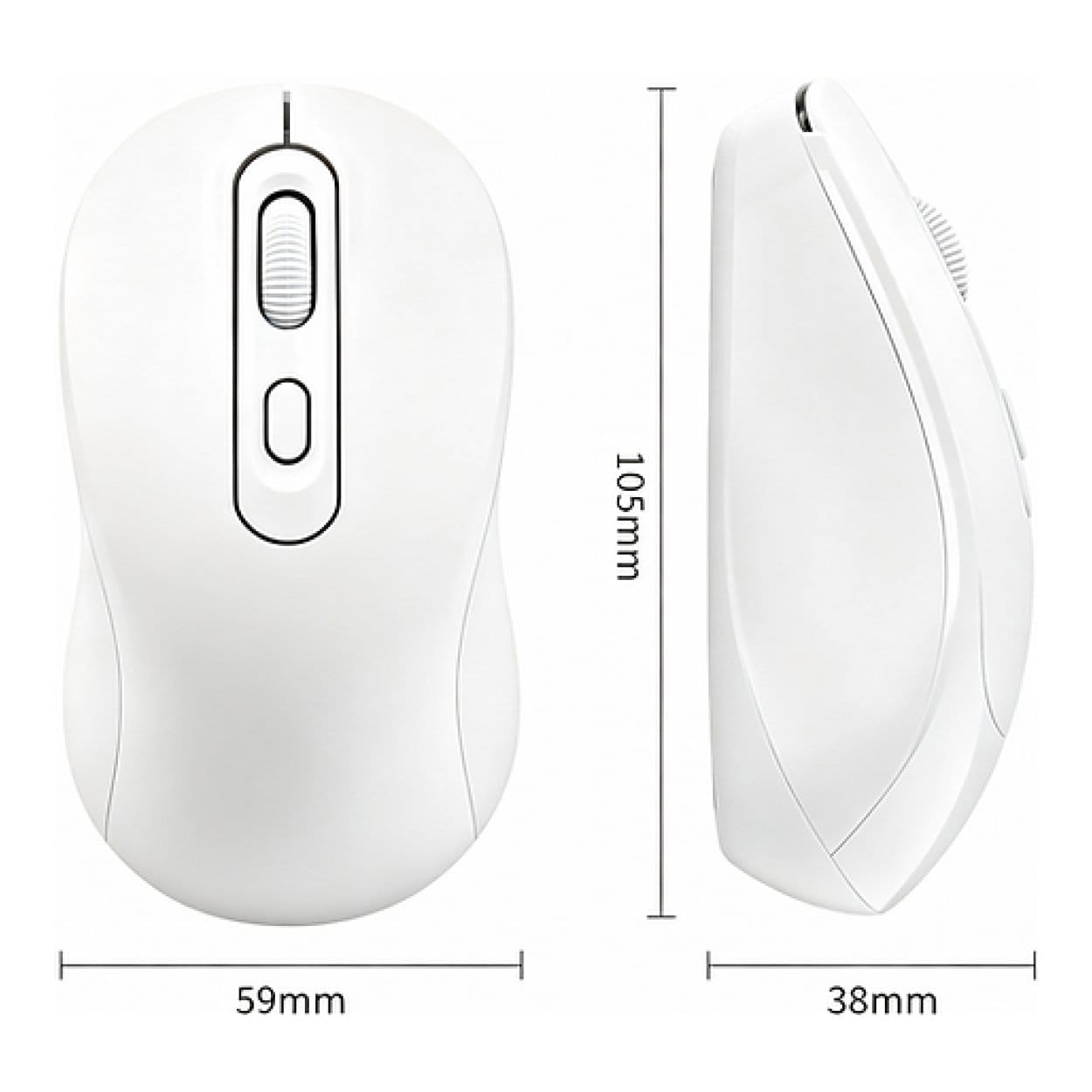 Tuff-Luv USB-C Rechargeable Bluetooth Mouse White MF4543 - Image 2