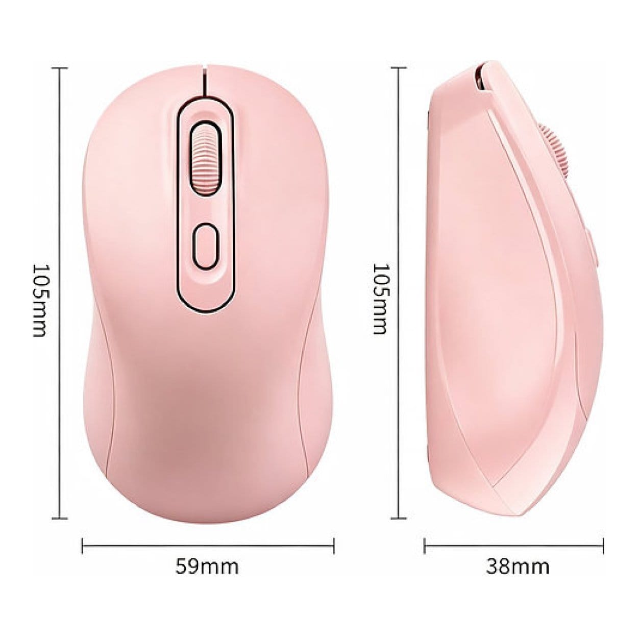 Tuff-Luv USB-C Rechargeable Bluetooth Mouse Pink MF4544 - Image 2