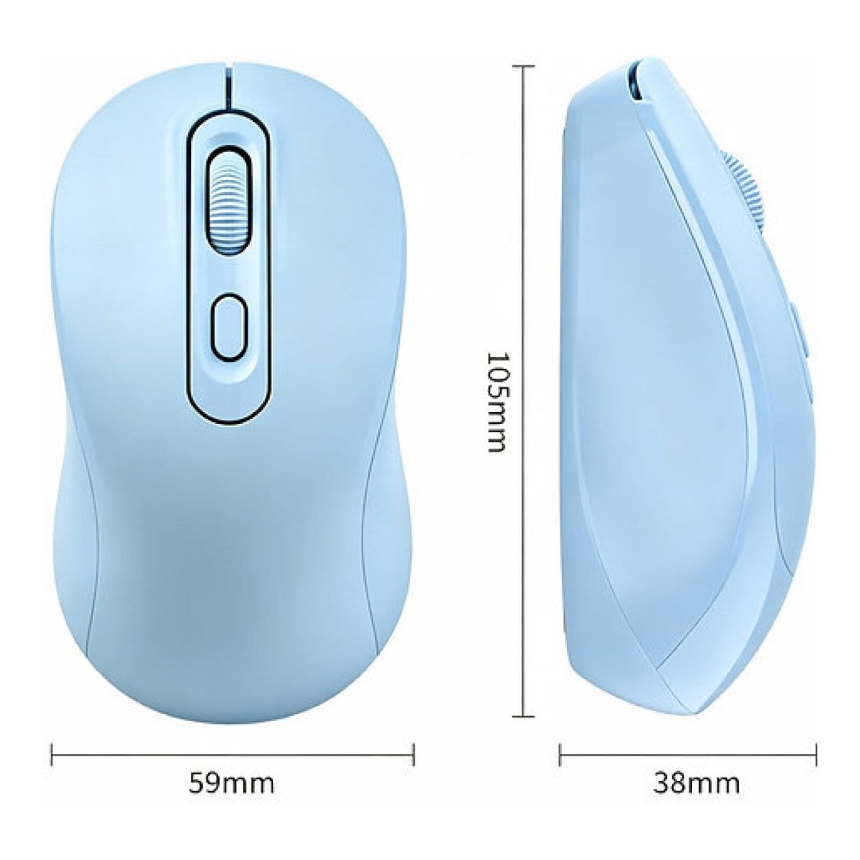 Tuff-Luv USB-C Rechargeable Bluetooth Mouse Powder Blue MF4546 - Image 2