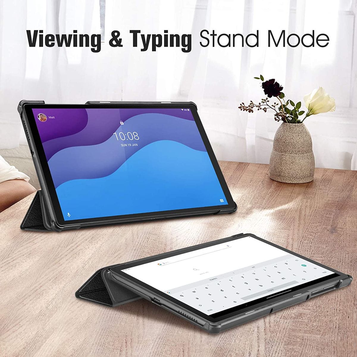 Tuff-Luv Smart Case and Stand for Lenovo M10 X306X - Black MF644 - Image 3