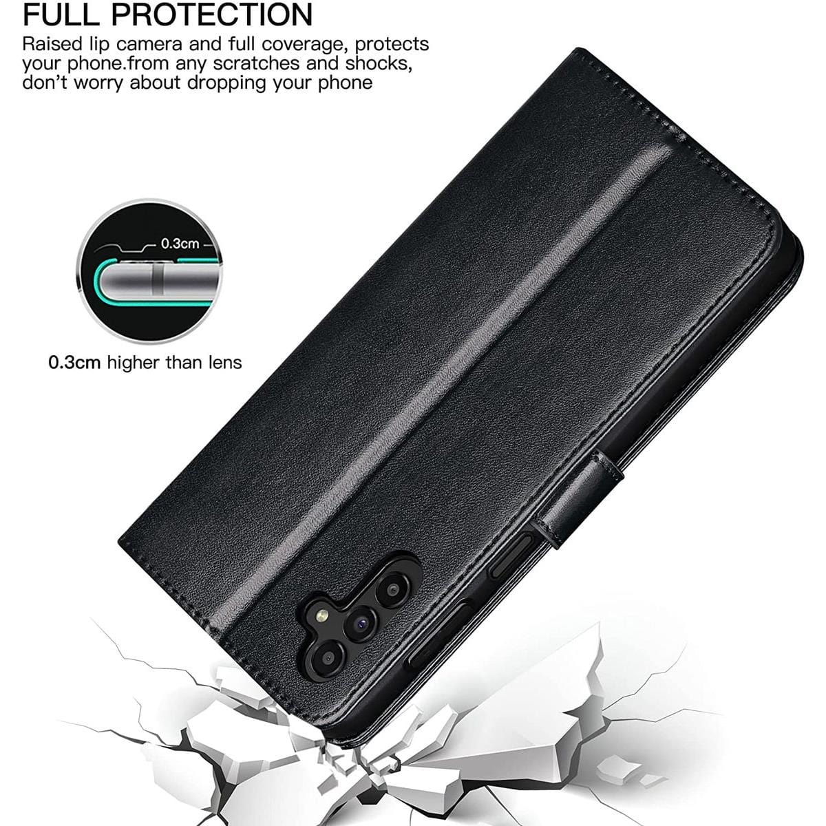 Tuff-Luv Essentials BookSytle Case for Samsung Galaxy A13 5G - Black MF931 - Image 2