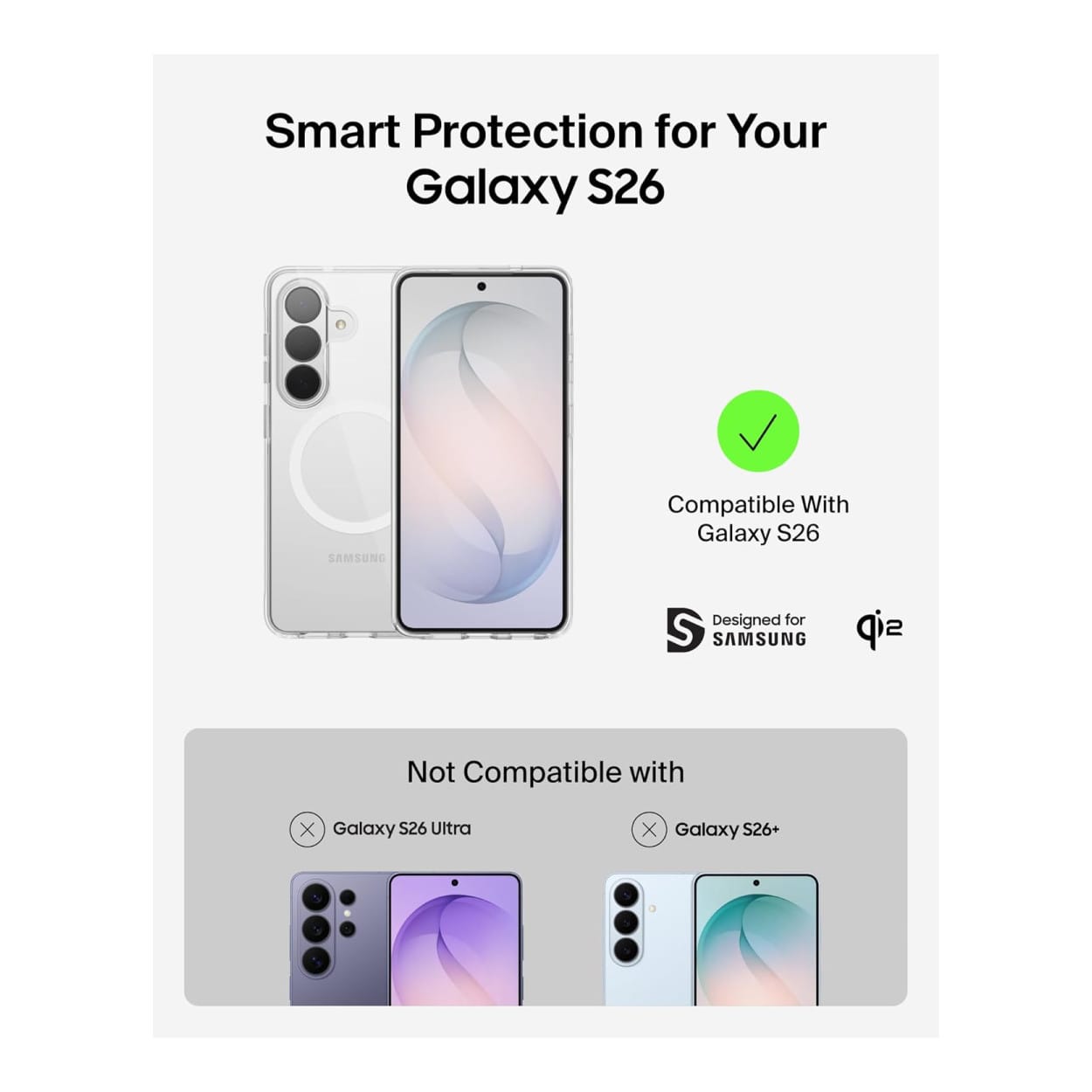 Belkin SheerForce Clear Series Magnetic Protective Phone Case for Samsung S26 - Clear MSB012HQCL - Image 7