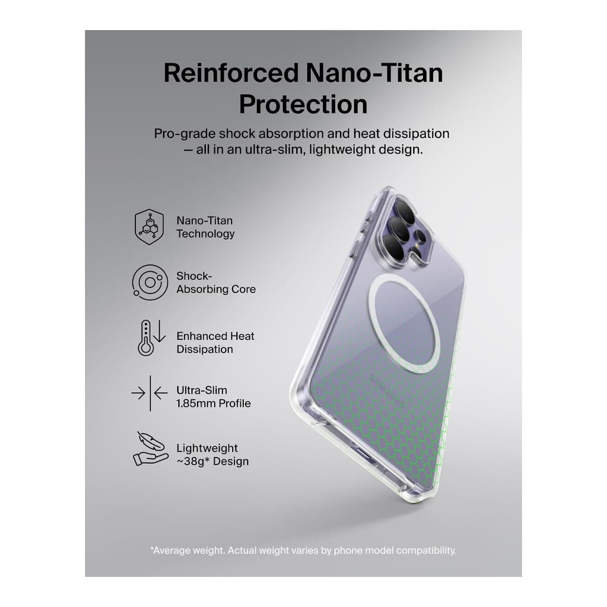 Belkin SheerForce Clear Series Magnetic Protective Phone Case for Samsung S26 Ultra - Clear MSB014HQCL - Image 10