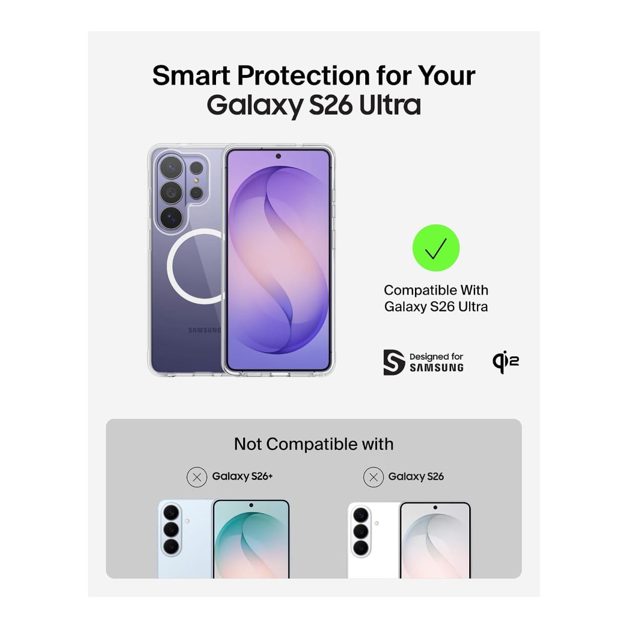 Belkin SheerForce Clear Series Magnetic Protective Phone Case for Samsung S26 Ultra - Clear MSB014HQCL - Image 8