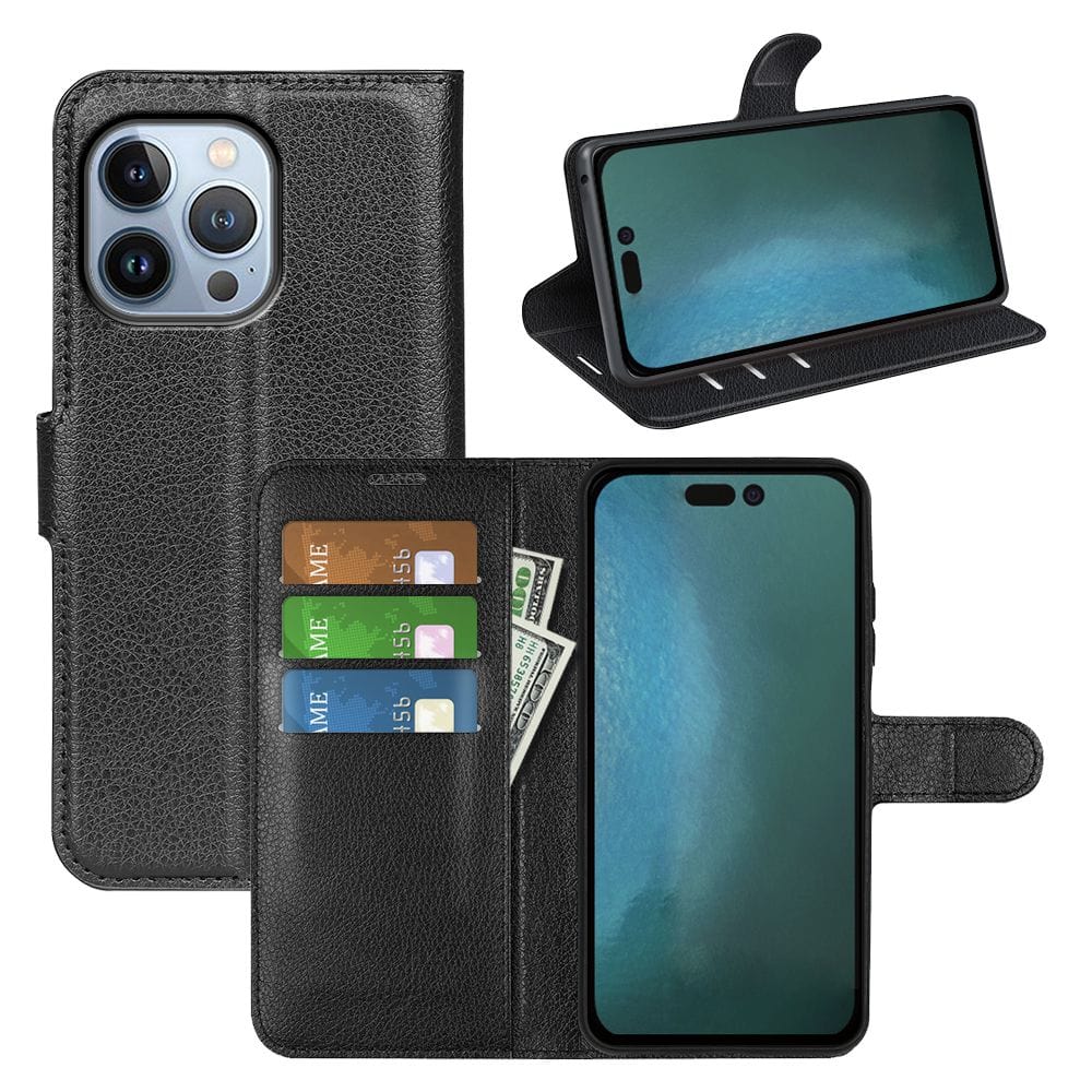Tuff-Luv Essentials Folio Stand Case for Apple iPhone 14 Pro Max - Black TLIP14EMAXB - Image 2