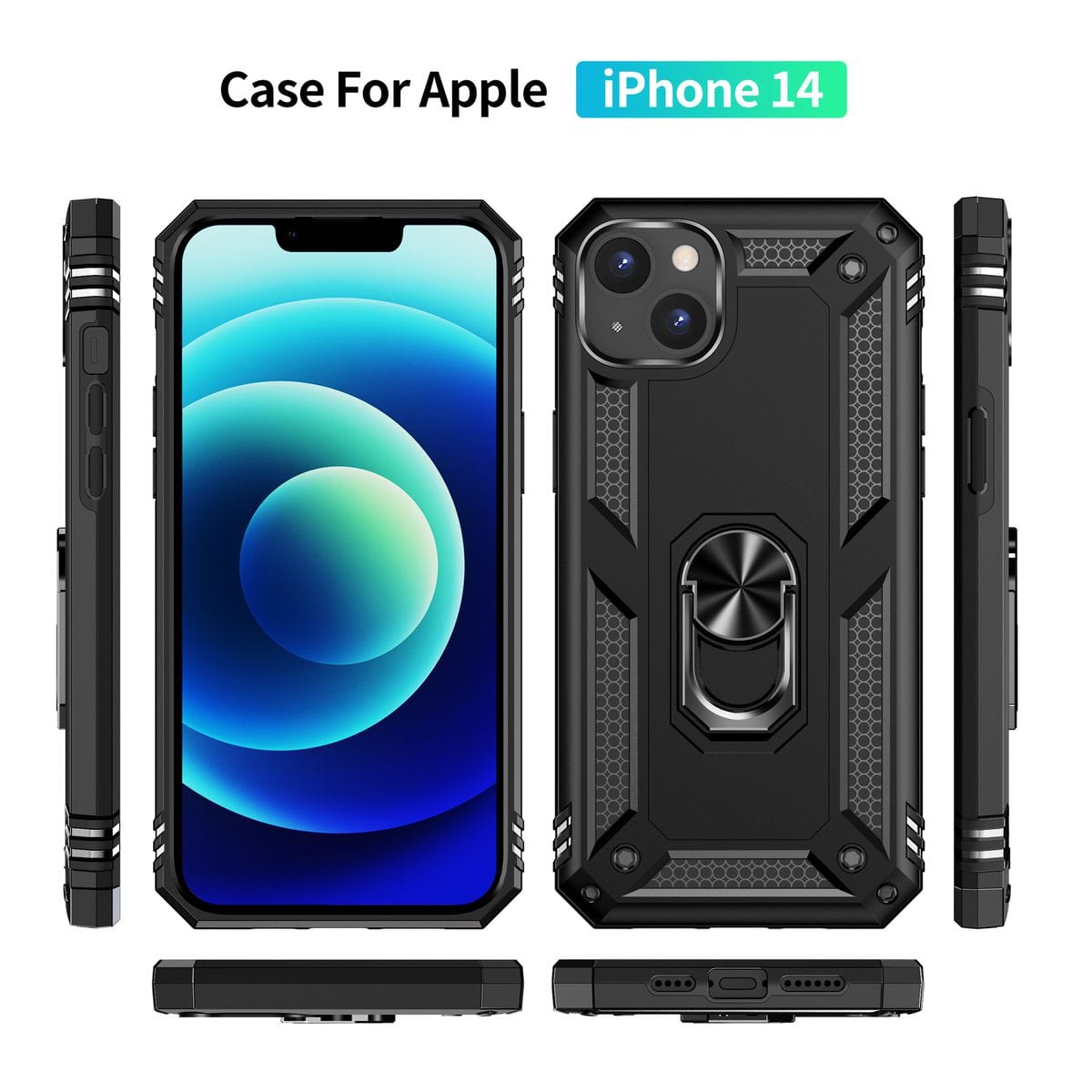 Tuff-Luv Rugged Armour Case and Stand for Apple iPhone 14 Plus - Black TLIP14PLUSRB - Image 2