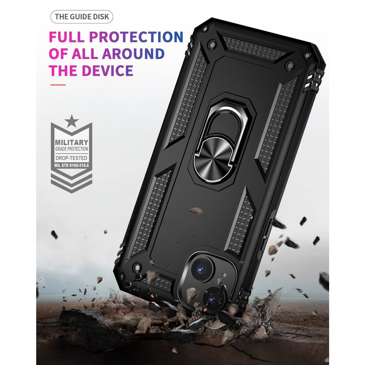 Tuff-Luv Rugged Armour Case and Stand for Apple iPhone 14 Pro - Black TLIP14PRORB - Image 4