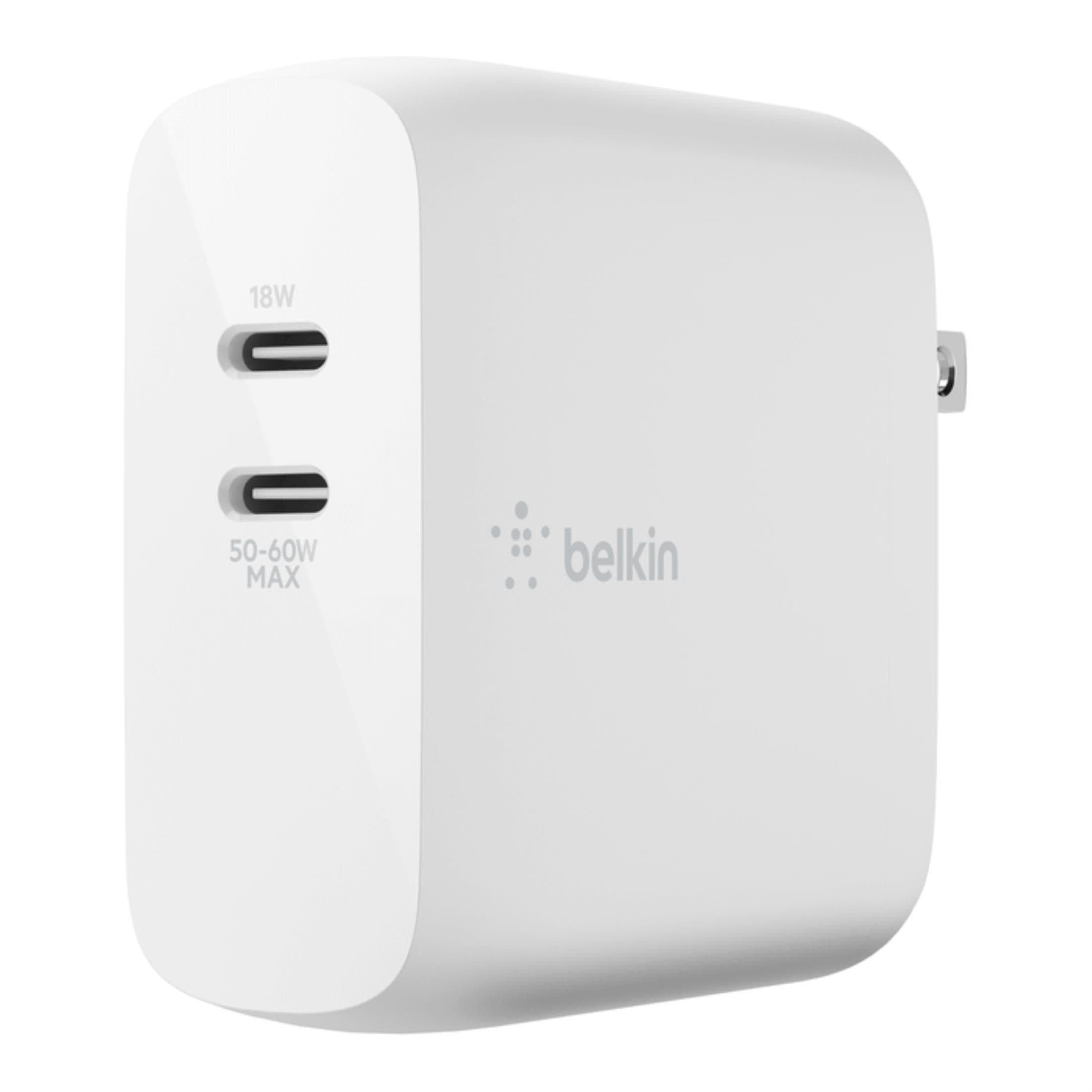 Belkin Dual 65W USB-C GaN Wall Charger with PPS - White WCH013VFWH - Image 2