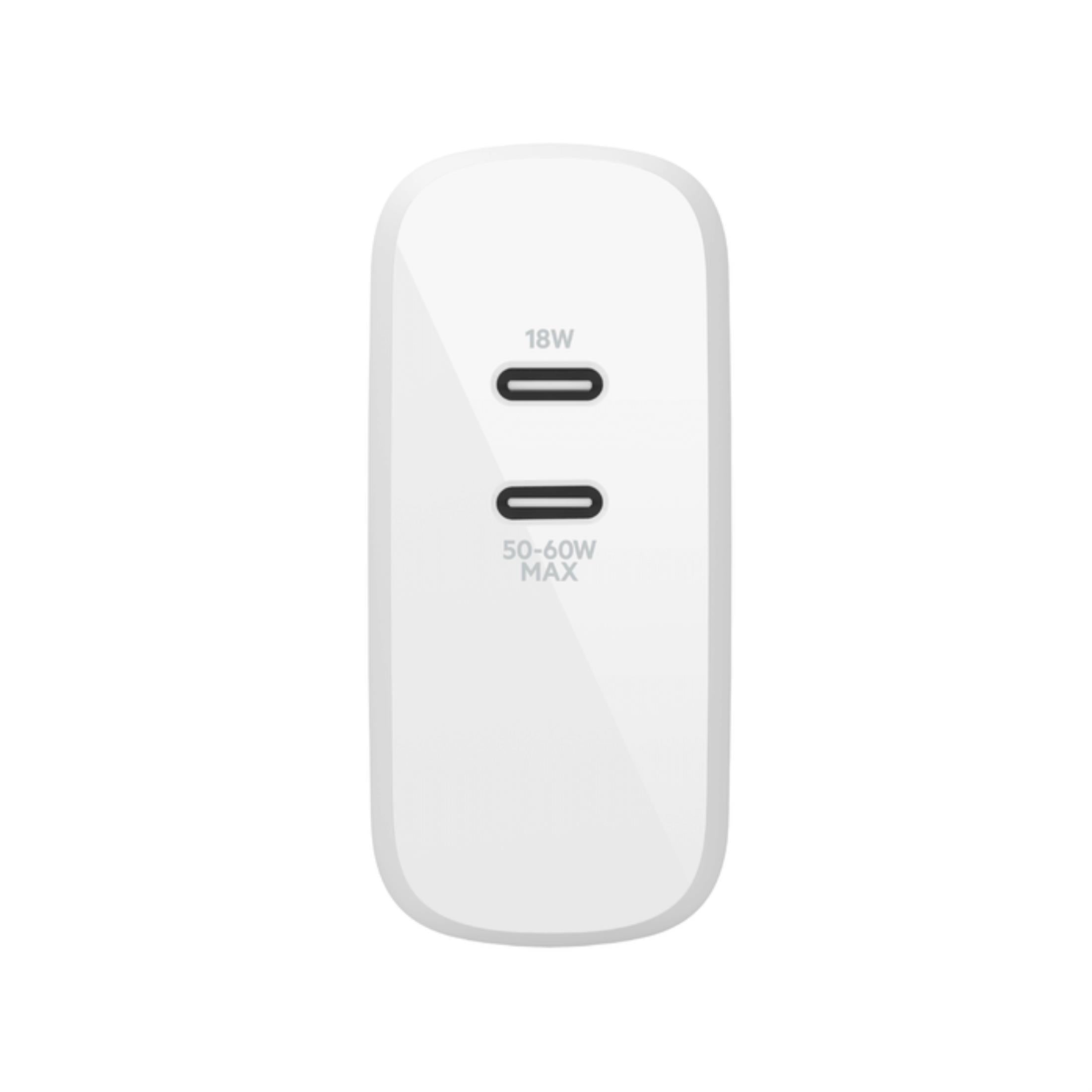 Belkin Dual 65W USB-C GaN Wall Charger with PPS - White WCH013VFWH - Image 3