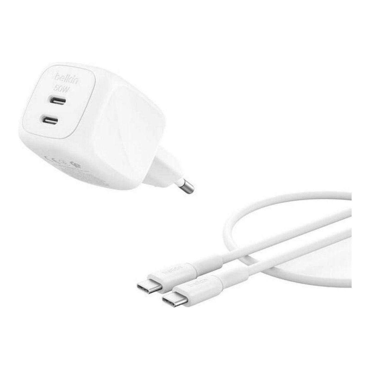 Belkin BoostCharge Pro 50W Dual Type-C GaN Charger White WCH019KQ1MWH-B6 - Image 5