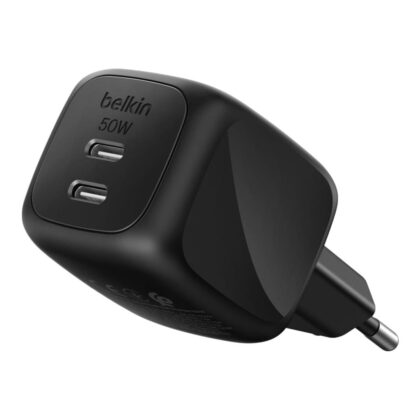 Belkin 50W Dual USB-C GaN Charger WCH019KQBK
