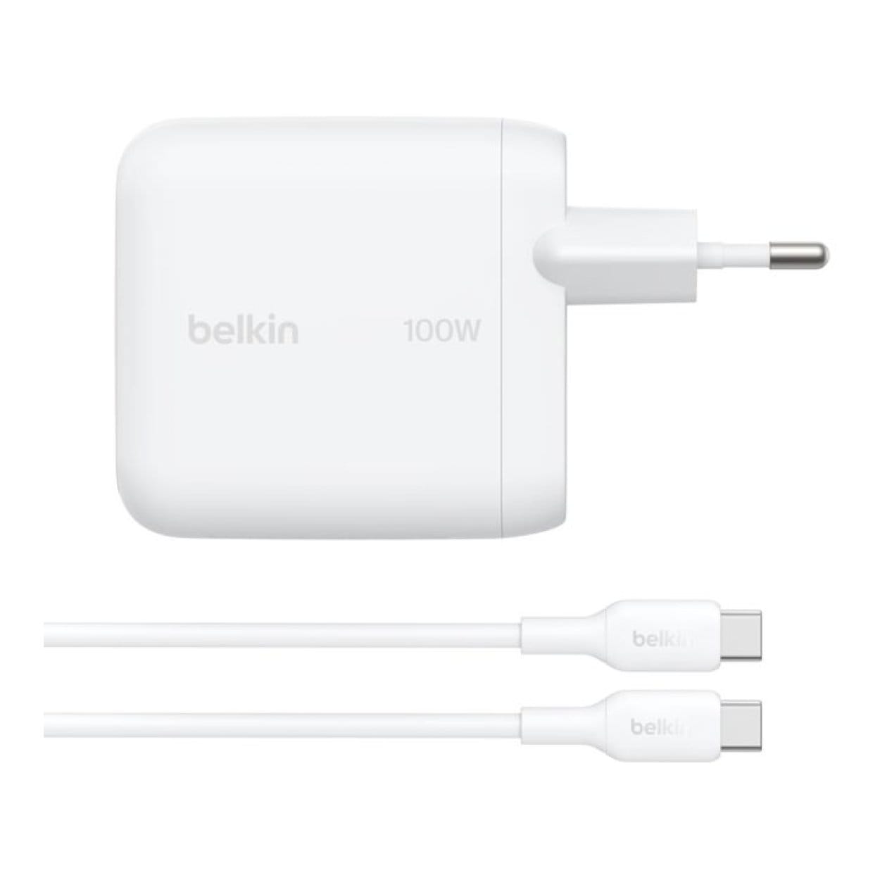 Belkin 100W GaN Wall Charger with Type-C Cable 1.5m White WCH024KQ1.5WHB6 - Image 3
