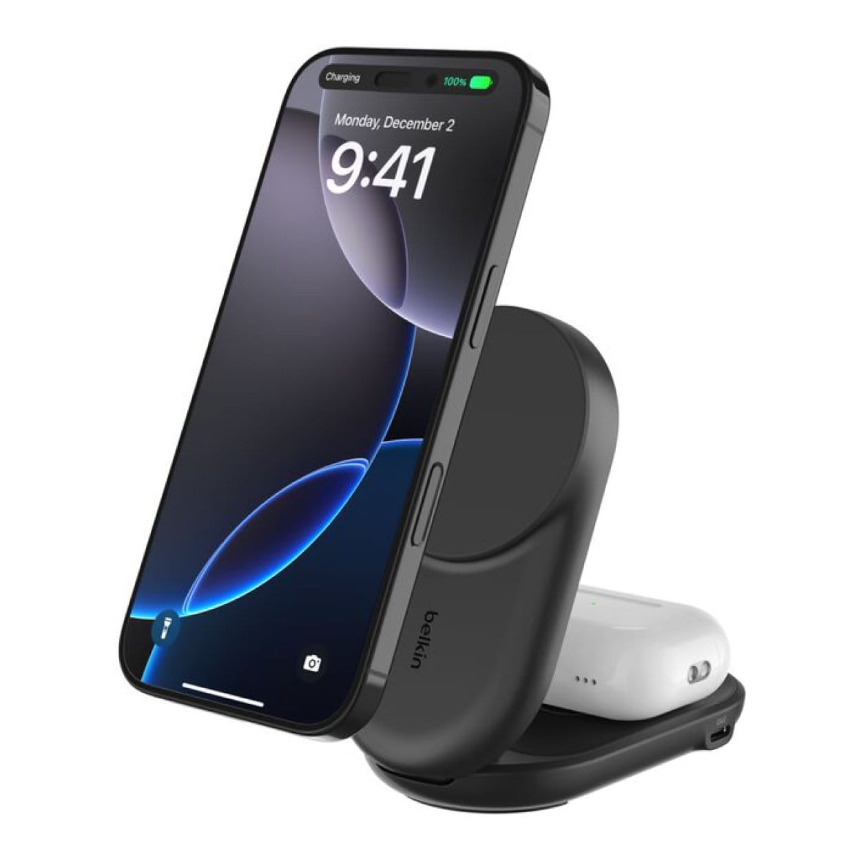 Belkin UltraCharge 25W 2-in-1 Qi2 Round Magnetic Charger Black WIZ039KQBK - Image 2