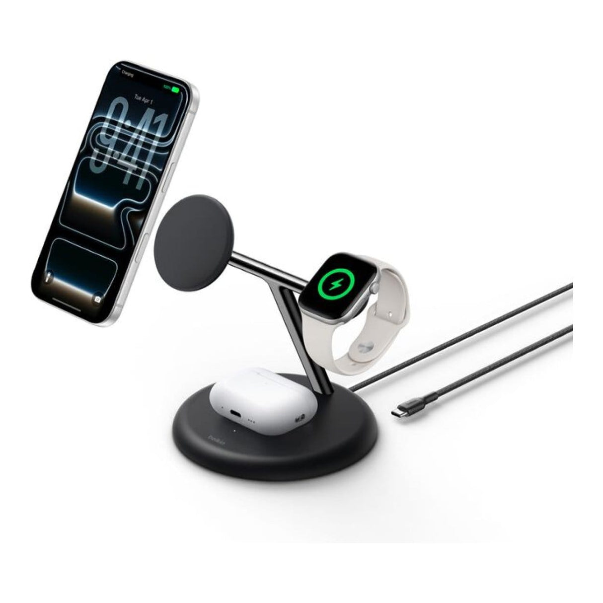 Belkin UltraCharge 3-in-1 25W Wireless Charging Station Black WIZ050KQBK - Image 6