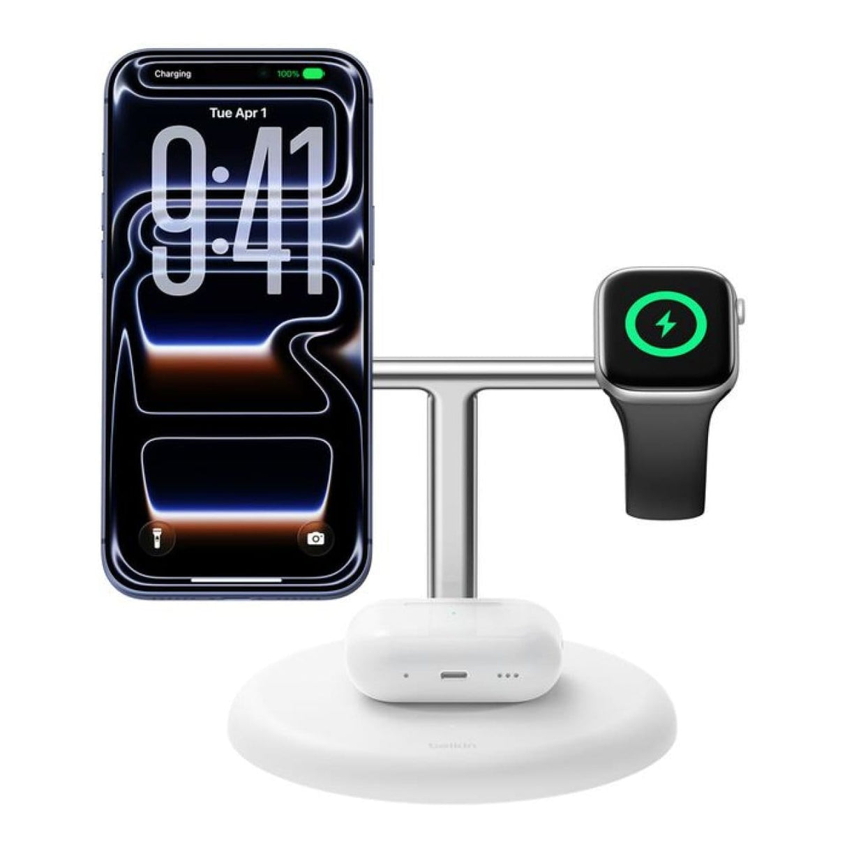 Belkin UltraCharge 3-in-1 25W Wireless Charging Station White WIZ050KQWH - Image 5
