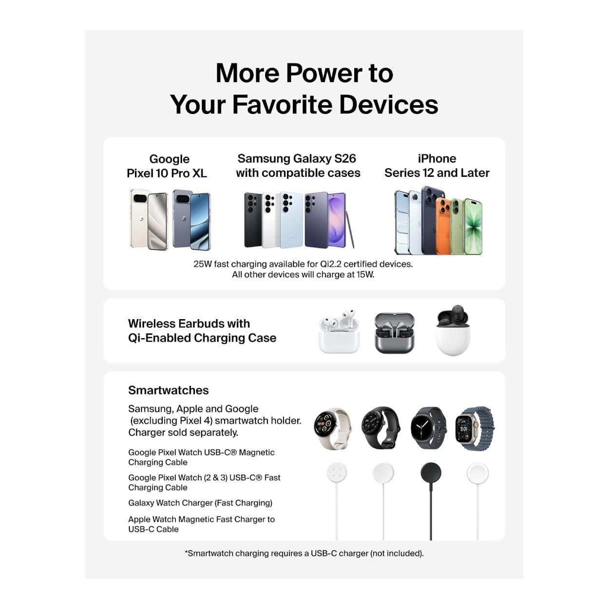 Belkin UltraCharge 3-in-1 Qi2 25W Wireless Charging Station White WIZ052KQWH - Image 6